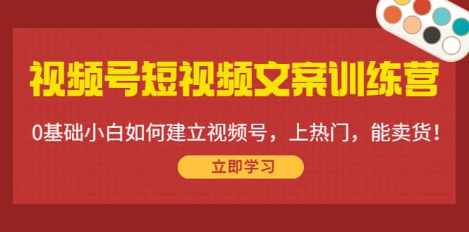 视频号短视频文案训练营:0基础小白如何建立视频号,上热门,能卖货!-墨痕微课