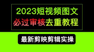 2023短视频和图文必过审核去重教程，剪映剪辑去重方法汇总实操，搬运必学-墨痕微课