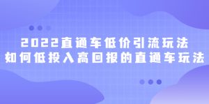 2022直通车低价引流玩法,教大家如何低投入高回报的直通车玩法-墨痕微课