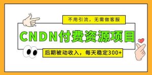 CNDN付费资源项目,不用引流,无需做客服,后期被动收入-墨痕微课