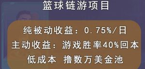 国外区块链篮球游戏项目,前期加入秒回本,被动收益日0.75%,撸数万美金-墨痕微课