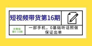 短视频带货第16期：一部手机，0基础听话照做，保证出单-墨痕微课