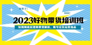 2023好物带货培训班：短视频底层逻辑带货解析，账号定位运营选品-墨痕微课