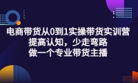 电商带货从0到1实操带货实训营:提高认知,少走弯路,做一个专业带货主播-墨痕微课