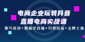 电商企业玩转抖音直播电商实战课:账号搭建 数据化直播 付费投流 金牌主播-墨痕微课
