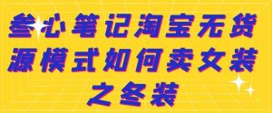 叁心笔记淘宝无货源模式如何卖女装之冬装-墨痕微课
