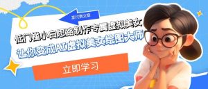 某付费文章：低门槛小白思路制作专属虚拟美女 让你变成AI虚拟美女绘图大师-墨痕微课