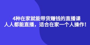 4种在家就能带货赚钱的直播课,人人都能直播,适合在家一个人操作!-墨痕微课