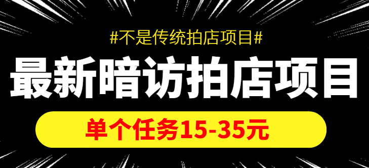 【信息差项目】最新暗访拍店项目，单个任务15-35元（不是传统拍店项目）-墨痕微课