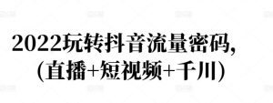 2022玩转抖音流量密码,(直播 短视频 千川)-墨痕微课