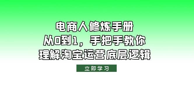 电商人修炼·手册,从0到1,手把手教你理解淘宝运营底层逻辑-墨痕微课
