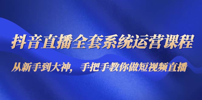 抖音直播全套系统运营课程:从新手到大神,手把手教你做直播短视频-墨痕微课