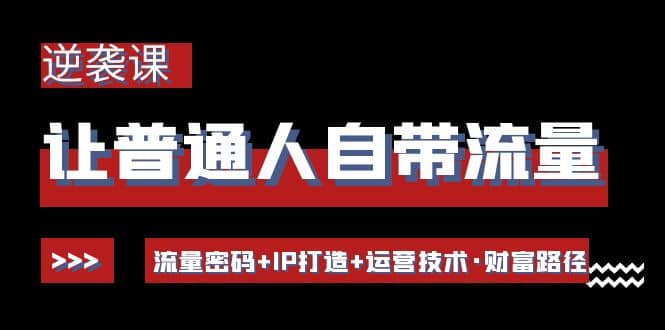 让普通人自带流量的逆袭课:流量密码 IP打造 运营技术·财富路径-墨痕微课
