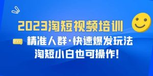 2023淘短视频培训:精准人群·快速爆发玩法,淘短小白也可操作-墨痕微课
