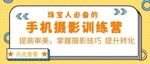 珠/宝/人必备的手机摄影训练营第7期:提高审美,掌握摄影技巧 提升转化-墨痕微课