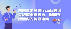 东南亚来赞达lazada跨境无货源电商项目,利润完爆国内无货源电商-墨痕微课