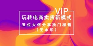 某收费培训:玩转电商卖货新模式,五位大佬分享独门秘籍(无水印)-墨痕微课