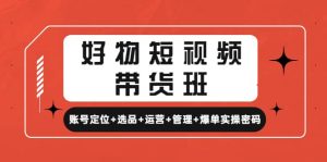 好物短视频带货班:账号定位 选品 运营 管理 爆单实操密码-墨痕微课