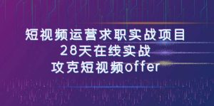 短视频运-营求职实战项目,28天在线实战,攻克短视频offer(46节课)-墨痕微课