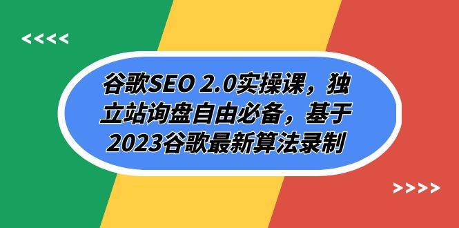 谷歌SEO 2.0实操课,独立站询盘自由必备,基于2023谷歌最新算法录制(94节-墨痕微课