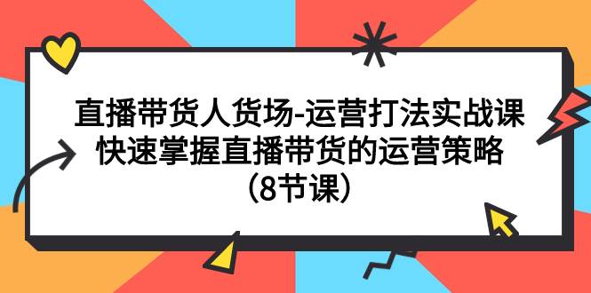直播带货人货场-运营打法实战课:快速掌握直播带货的运营策略(8节课)-墨痕微课