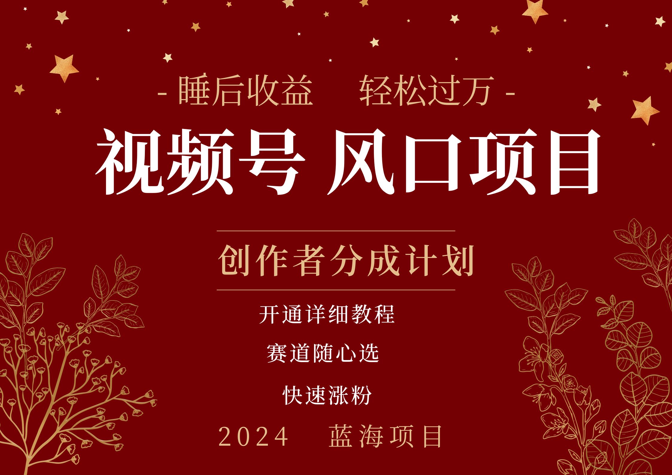 拥有睡眠收益的微信视频号大风口项目,轻松月入过万+,多赛道选择,可矩阵,玩法简单轻松上手-墨痕微课