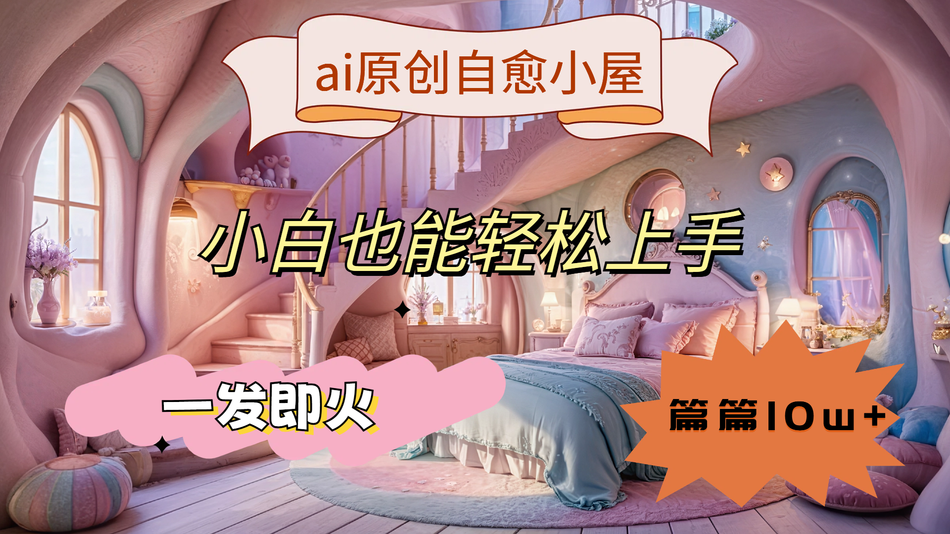 ai原创治愈小屋，小白也能轻松上手，一发即火，篇篇10w+-墨痕微课