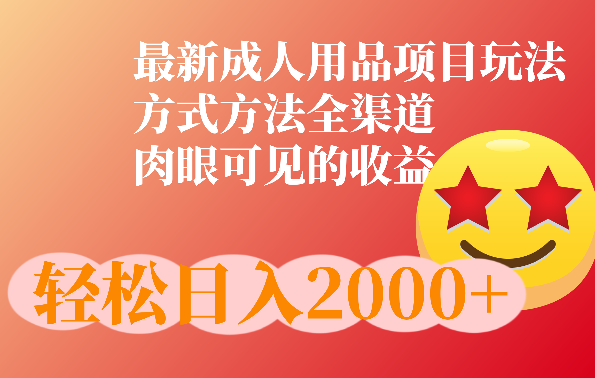 成人用品项目最新玩法，方式方法全渠道-墨痕微课