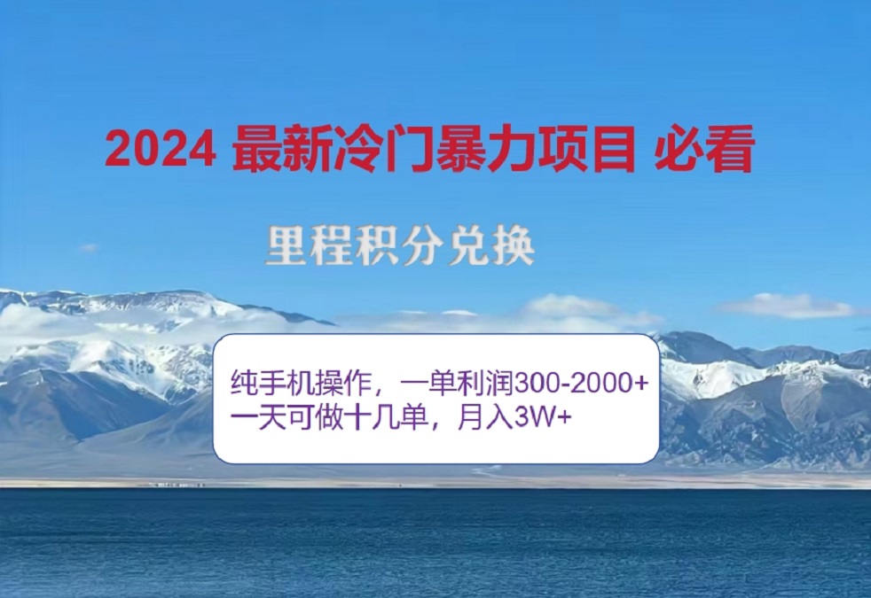 2024惊爆冷门暴利！出行高峰来袭，里程积分，高爆发期，一单300+—2000+，月入过万不是梦！-墨痕微课