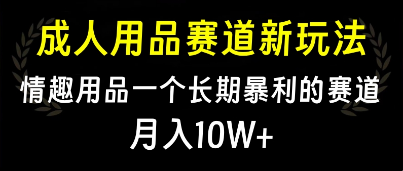 大人用品赛道新玩法，情趣用品一个长期暴利的赛道，月入10W+-墨痕微课