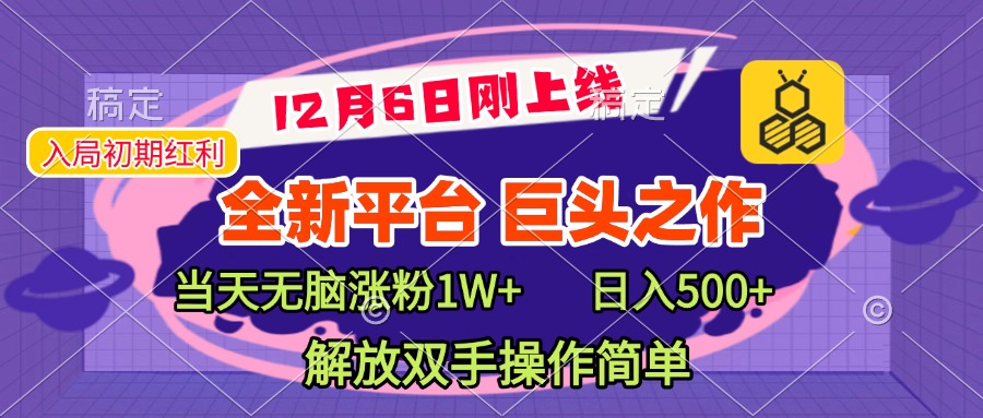 全新引流平台,巨头之作,当天无脑涨粉1W+,日入现500+,解放双手操作简单-墨痕微课