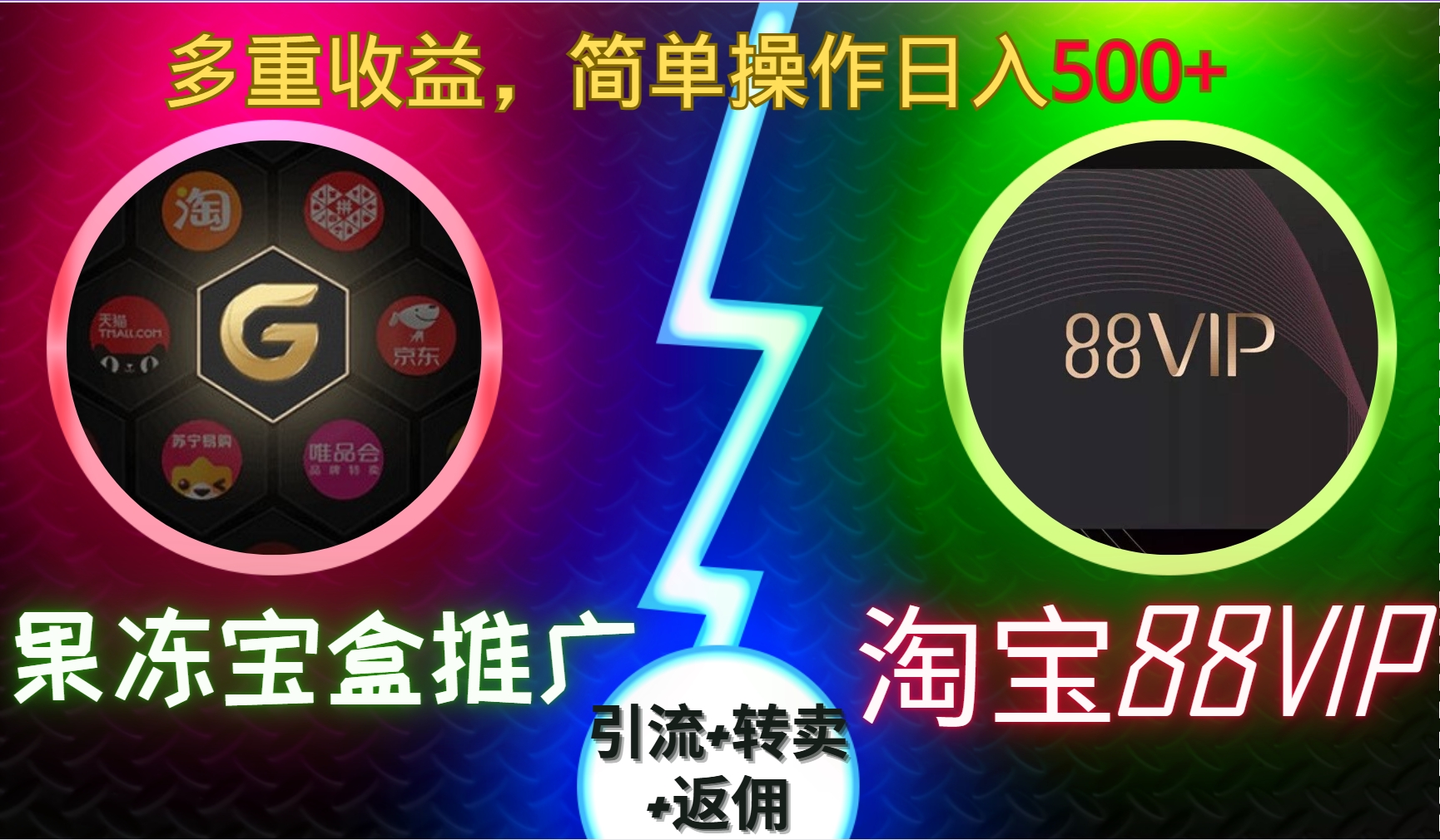 果冻宝盒推广88VIP，引流+转卖+返佣，多重收益，简单操作日入500+-墨痕微课