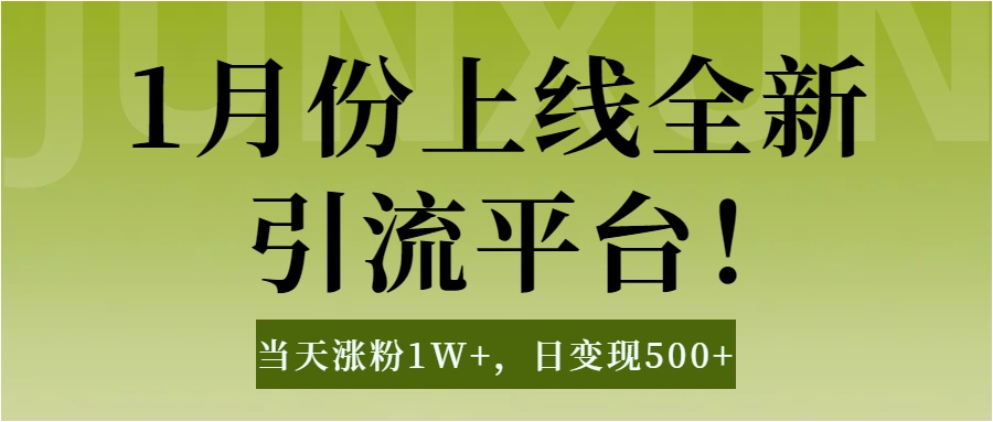 1月上线全新引流平台,当天涨粉1W+,日变现500+工具无脑涨粉,解放双手操作简单-墨痕微课