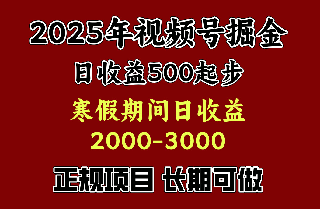 寒假期间一天收益2000+,小白一天就能上手-墨痕微课