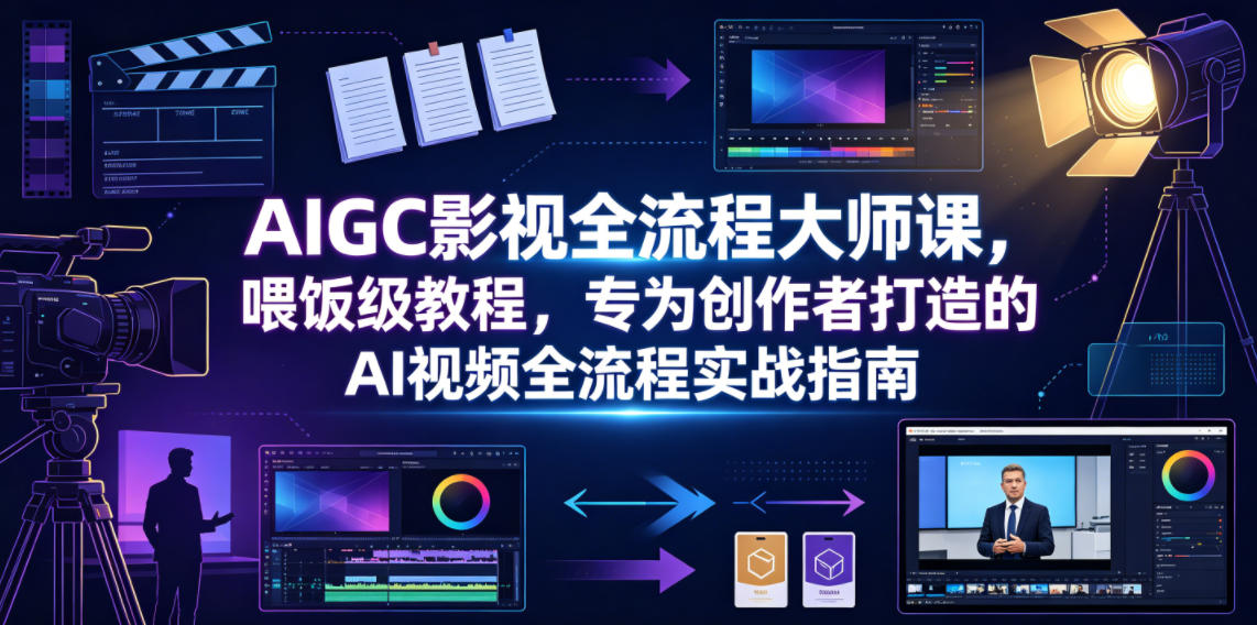 AIGC影视全流程大师课，喂饭级教程，专为创作者打造的AI视频全流程实战指南-墨痕微课