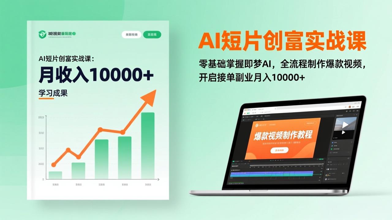 AI短片创富实战课：零基础掌握即梦AI，全流程制作爆款视频，开启接单副业月入10000+(更新-墨痕微课