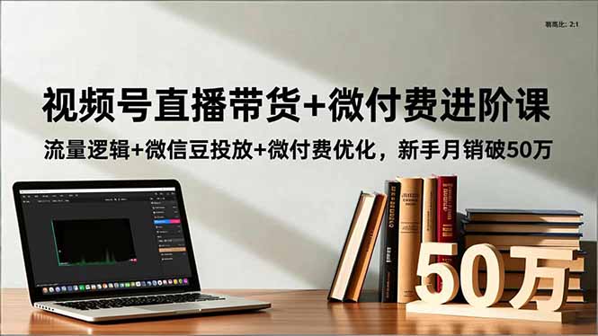 视频号直播带货+微付费进阶课：流量逻辑+微信豆投放+微付费优化，新手月销破50万-墨痕微课