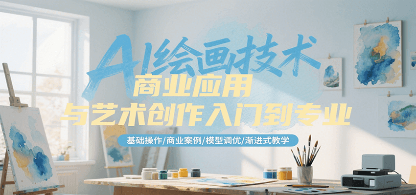 AI绘画技术商业应用与艺术创作入门到专业，基础操作/商业案例/模型调优/渐进式教学-墨痕微课