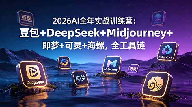 2026AI全年实战训练营：豆包+DeepSeek+Midjourney+即梦+可灵+海螺，全工具链-墨痕微课