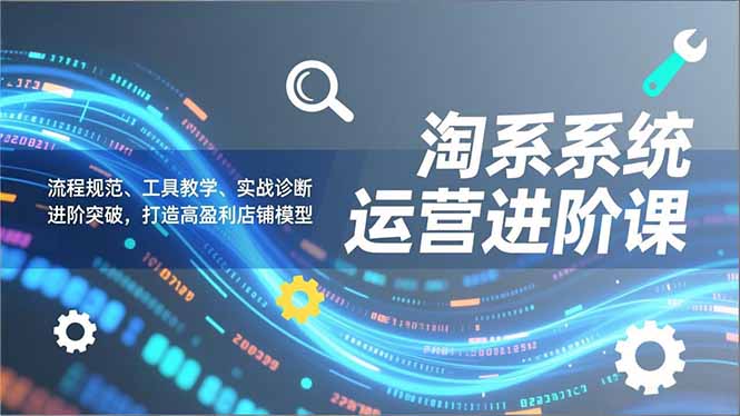 淘系系统运营进阶课2.0，流程规范、工具教学、实战诊断，进阶突破，打造高盈利店铺模型-墨痕微课