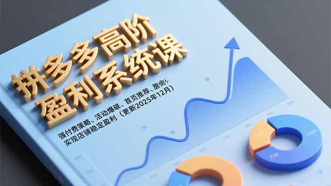 拼多多高阶盈利系统课,强付费策略、活动爆破、首页推荐,实现店铺稳定盈利(更新12月-墨痕微课