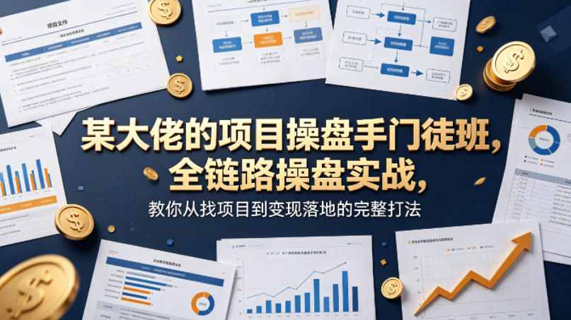 某大佬的项目操盘手门徒班，全链路操盘实战，教你从找项目到变现落地的完整打法-墨痕微课