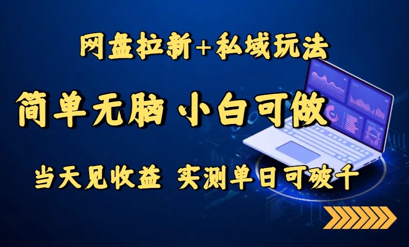 网盘拉新+私域玩法,简单无脑,小白可做,当天见收益,实测单日可破千-墨痕微课