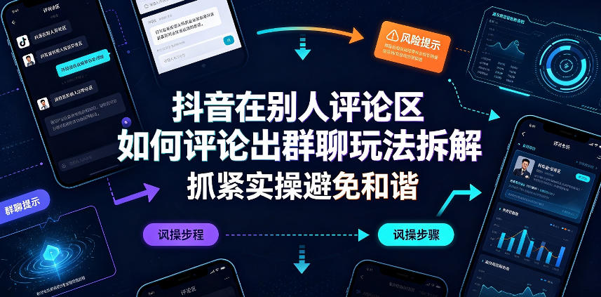 抖音在别人评论区如何评论出群聊玩法拆解,抓紧实操避免和谐-墨痕微课