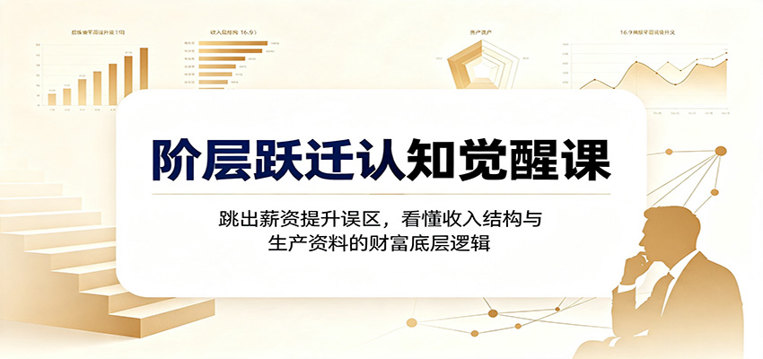阶层跃迁认知觉醒课:跳出薪资提升误区,看懂收入结构与生产资料的财富底层逻辑-墨痕微课