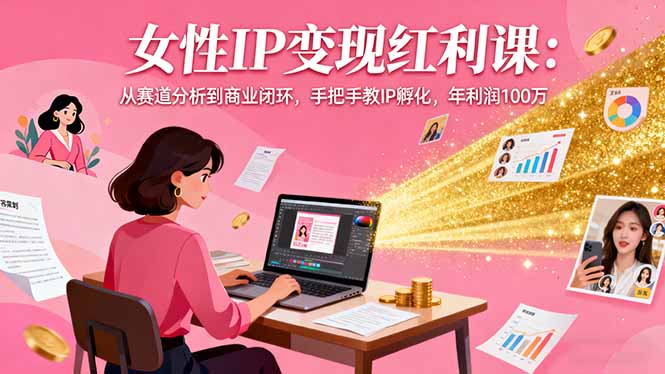女性IP变现红利课:从赛道分析到商业闭环,手把手教IP孵化,年利润100万-墨痕微课