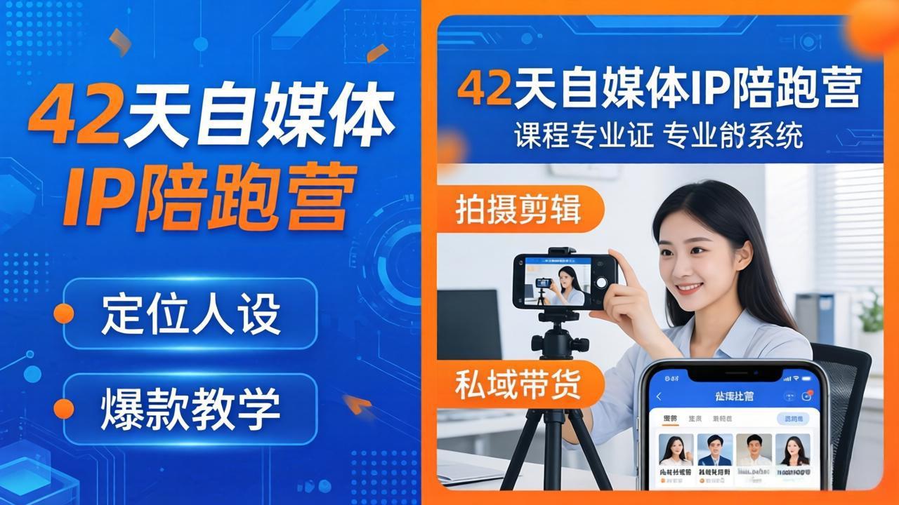 42天自媒体IP陪跑营-26年4月19更新：定位人设爆款全教学，拍摄剪辑私域带货一站式落地-墨痕微课