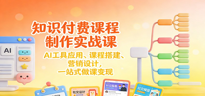 知识付费课程制作实战课：AI工具应用 、课程搭建、营销设计，一站式做课变现-墨痕微课