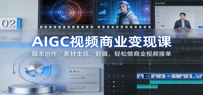 AIGC视频商业变现课：脚本创作、素材生成、剪辑，轻松做商业视频接单-墨痕微课