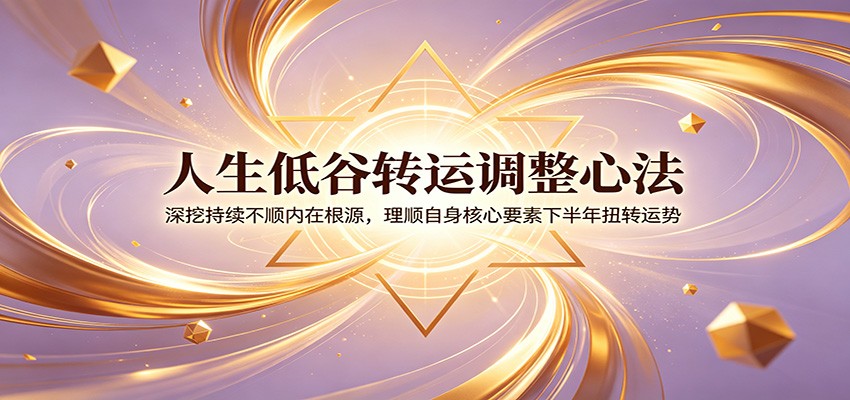 人生低谷转运调整心法:深挖持续不顺内在根源,理顺自身核心要素下半年扭转运势-墨痕微课